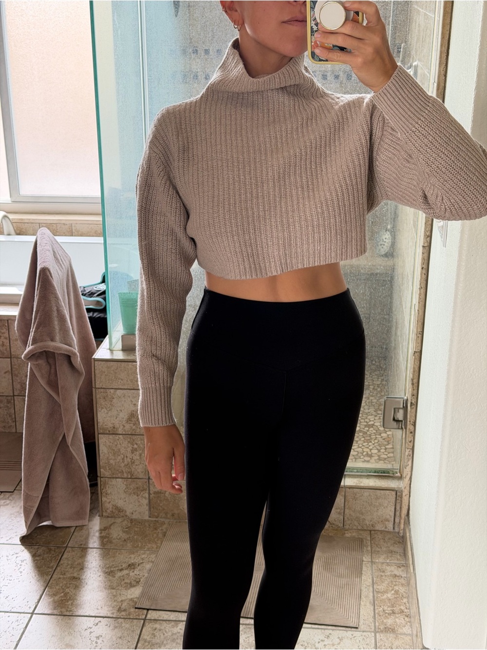 Wilfred Neutral Knit Cropped Sweater